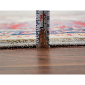 8'8"x12' Ivory Special Kazak Geometric Design Pure Wool Hand Knotted Oriental Rug FWR342330