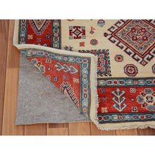 Load image into Gallery viewer, 4&#39;x5&#39;10&quot; Ivory Special Kazak Tribal Design Pure Wool Hand Knotted Oriental Rug FWR342402