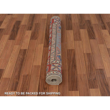 Load image into Gallery viewer, 3&#39;10&quot;x6&#39; Gray Special Kazak Geometric Design Pure Wool Hand Knotted Oriental Rug FWR342414
