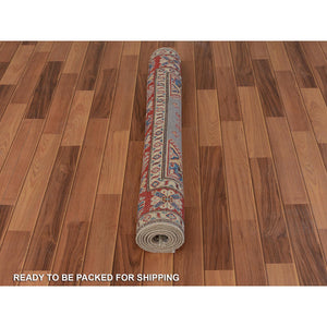 3'10"x6' Gray Special Kazak Geometric Design Pure Wool Hand Knotted Oriental Rug FWR342414