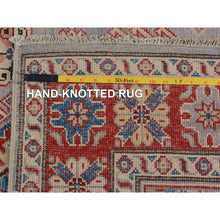 Load image into Gallery viewer, 3&#39;10&quot;x6&#39; Gray Special Kazak Geometric Design Pure Wool Hand Knotted Oriental Rug FWR342414