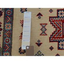 Load image into Gallery viewer, 3&#39;10&quot;x6&#39; Ivory Special Kazak Geometric Design Pure Wool Hand Knotted Oriental Rug FWR342486