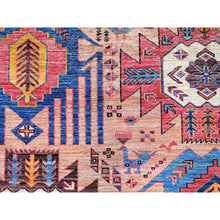 Load image into Gallery viewer, 5&#39;10&quot;x7&#39;8&quot; Cantaloupe Orange, Afghan Ersari with Turkish Knot, Caucasian Design Revival, Ancient Bird Figurines, Vegetable Dyes, Hand Knotted, 100% Wool, Oriental Rug FWR3420