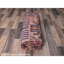 Load image into Gallery viewer, 5&#39;10&quot;x7&#39;8&quot; Cantaloupe Orange, Afghan Ersari with Turkish Knot, Caucasian Design Revival, Ancient Bird Figurines, Vegetable Dyes, Hand Knotted, 100% Wool, Oriental Rug FWR3420
