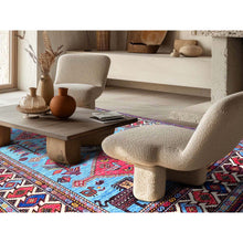 Load image into Gallery viewer, 6&#39;x8&#39;1&quot; Maya Blue, Afghan Ersari With Turkish Knot, Caucasian Design Revival, Birds And Lion Figurines, Vegetable Dyes, Hand Knotted, Soft Wool, Oriental Rug FWR3426