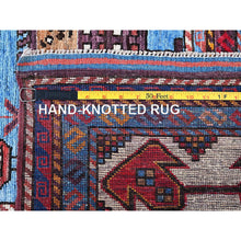 Load image into Gallery viewer, 6&#39;x8&#39;1&quot; Maya Blue, Afghan Ersari With Turkish Knot, Caucasian Design Revival, Birds And Lion Figurines, Vegetable Dyes, Hand Knotted, Soft Wool, Oriental Rug FWR3426