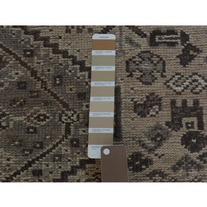 4'10"x7'10" Earth Tone Colors Old And Worn Down Persian Qashqai Pure Wool Distressed Hand Knotted Oriental Rug FWR343422