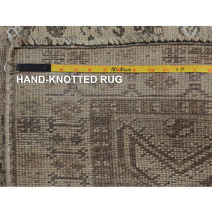 4'10"x7'10" Earth Tone Colors Old And Worn Down Persian Qashqai Pure Wool Distressed Hand Knotted Oriental Rug FWR343422