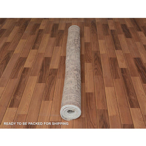 5'6"x8'2" Natural Colors Old and Worn Down Persian Qashqai Pure Wool Distressed Hand Knotted Oriental Rug FWR343470