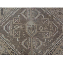 Load image into Gallery viewer, 7&#39;1&quot;x9&#39;10&quot; Beige Vintage and Worn Down Persian Qashqai Pure Wool Distressed Hand Knotted Oriental Rug FWR343530