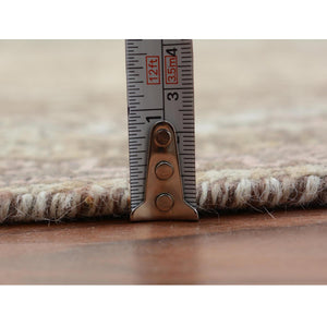 7'1"x9'10" Beige Vintage and Worn Down Persian Qashqai Pure Wool Distressed Hand Knotted Oriental Rug FWR343530