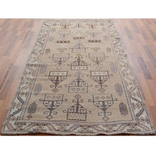 Load image into Gallery viewer, 4&#39;9&quot;x9&#39; Natural Colors Gallery Size Old and Worn Down Persian Shiraz Distressed Hand Knotted Oriental Rug FWR343674