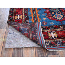 Load image into Gallery viewer, 6&#39;3&quot;x9&#39;1&quot; Carolina Blue, Afghan Ersari With Turkish Knot, Caucasian Design Revival, Densely Woven, Vegetable Dyes, Hand Knotted, Soft 100% Wool, Oriental Rug FWR3438
