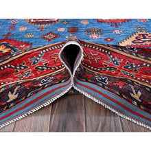 Load image into Gallery viewer, 6&#39;3&quot;x9&#39;1&quot; Carolina Blue, Afghan Ersari With Turkish Knot, Caucasian Design Revival, Densely Woven, Vegetable Dyes, Hand Knotted, Soft 100% Wool, Oriental Rug FWR3438