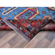Load image into Gallery viewer, 6&#39;3&quot;x9&#39;1&quot; Carolina Blue, Afghan Ersari With Turkish Knot, Caucasian Design Revival, Densely Woven, Vegetable Dyes, Hand Knotted, Soft 100% Wool, Oriental Rug FWR3438