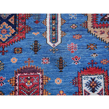 Load image into Gallery viewer, 6&#39;3&quot;x9&#39;1&quot; Carolina Blue, Afghan Ersari With Turkish Knot, Caucasian Design Revival, Densely Woven, Vegetable Dyes, Hand Knotted, Soft 100% Wool, Oriental Rug FWR3438