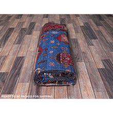 Load image into Gallery viewer, 6&#39;3&quot;x9&#39;1&quot; Carolina Blue, Afghan Ersari With Turkish Knot, Caucasian Design Revival, Densely Woven, Vegetable Dyes, Hand Knotted, Soft 100% Wool, Oriental Rug FWR3438