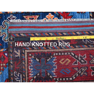 6'3"x9'1" Carolina Blue, Afghan Ersari With Turkish Knot, Caucasian Design Revival, Densely Woven, Vegetable Dyes, Hand Knotted, Soft 100% Wool, Oriental Rug FWR3438