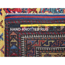 Load image into Gallery viewer, 6&#39;1&quot;x8&#39;10&quot; Macaroon Yellow, Afghan Ersari With Turkish Knot, Caucasian Design Revival, Small Human Figurines, Vegetable Dyes, Hand Knotted, Soft Wool, Oriental Rug FWR3444