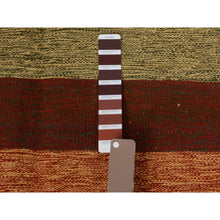 Load image into Gallery viewer, 4&#39;9&quot;x8&#39; Colorful Afghan Reversible Kilim Pure Wool Hand Woven Striped Oriental Rug FWR345000