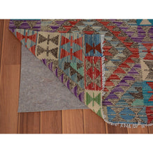 Load image into Gallery viewer, 2&#39;7&quot;x4&#39;1&quot; Colorful Reversible Flat Weave Afghan Kilim Pure Wool Hand Woven Oriental Rug FWR345060