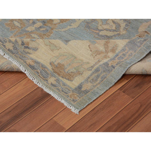 6'2"x8'10" Gray Angora Oushak With Soft Velvety Wool Hand Knotted Oriental Rug FWR345192