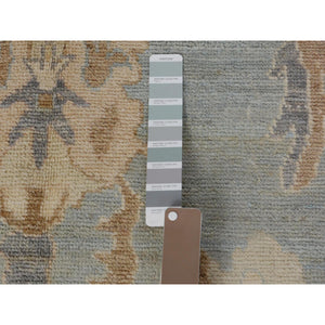 6'2"x8'10" Gray Angora Oushak With Soft Velvety Wool Hand Knotted Oriental Rug FWR345192