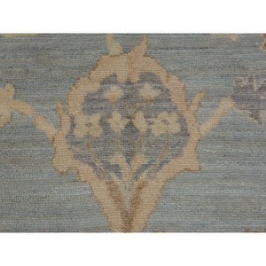 6'2"x8'10" Gray Angora Oushak With Soft Velvety Wool Hand Knotted Oriental Rug FWR345192