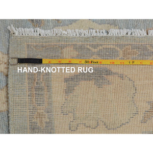 6'2"x8'10" Gray Angora Oushak With Soft Velvety Wool Hand Knotted Oriental Rug FWR345192