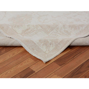 8'x9'6" Ivory White Wash Peshawar Ziegler Mahal Pure Wool Hand Knotted Oriental Rug FWR345228