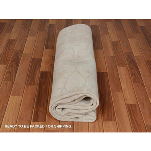 8'x9'6" Ivory White Wash Peshawar Ziegler Mahal Pure Wool Hand Knotted Oriental Rug FWR345228