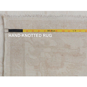 8'x9'6" Ivory White Wash Peshawar Ziegler Mahal Pure Wool Hand Knotted Oriental Rug FWR345228