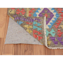 Load image into Gallery viewer, 2&#39;8&quot;x3&#39;10&quot; Colorful Reversible Afghan Kilim Flat Weave Pure Wool Hand Woven Oriental Rug FWR345270