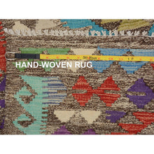 Load image into Gallery viewer, 2&#39;7&quot;x3&#39;10&quot; Colorful Reversible Afghan Kilim Flat Weave Pure Wool Hand Woven Oriental Rug FWR345282