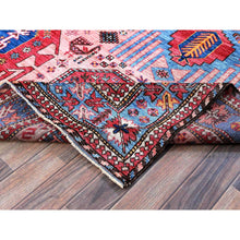 Load image into Gallery viewer, 6&#39;x8&#39;2&quot; Rose Pink, Afghan Ersari With Turkish Knot, Caucasian Design Revival, Ancient Bird Figurines, Vegetable Dyes, Soft And Velvety Wool, Hand Knotted, Oriental Rug FWR3450