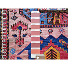 Load image into Gallery viewer, 6&#39;x8&#39;2&quot; Rose Pink, Afghan Ersari With Turkish Knot, Caucasian Design Revival, Ancient Bird Figurines, Vegetable Dyes, Soft And Velvety Wool, Hand Knotted, Oriental Rug FWR3450