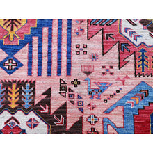Load image into Gallery viewer, 6&#39;x8&#39;2&quot; Rose Pink, Afghan Ersari With Turkish Knot, Caucasian Design Revival, Ancient Bird Figurines, Vegetable Dyes, Soft And Velvety Wool, Hand Knotted, Oriental Rug FWR3450