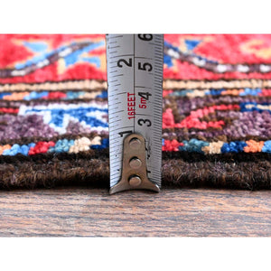 6'1"x8'5" Opal Blue, Afghan Ersari with Turkish Knot, Caucasian Design Revival, Hand Knotted, Vegetable Dyes, Soft and Velvety Wool, Densely Woven, Oriental Rug FWR3456
