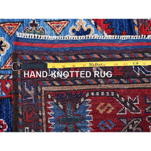 Load image into Gallery viewer, 6&#39;1&quot;x8&#39;6&quot; Bayern Blue, Afghan Ersari with Turkish Knot, Caucasian Design Revival, Densely Woven, Vegetable Dyes, Hand Knotted, Soft and Shiny Wool, Oriental Rug FWR3462