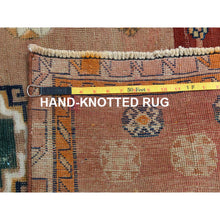 Load image into Gallery viewer, 4&#39;6&quot;x8&#39;8&quot; Chiffon White, Moroccan Weave with Geometric Pattern, Hand Knotted, Soft Wool, Tone on Tone, Textured Pile, Oriental Rug FWR125664
