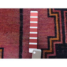 Load image into Gallery viewer, 4&#39;9&quot;x10&#39;5&quot; Distressed Hand Knotted Red Persian Qashqai Worn Down Vintage Bohemian Natural Wool Clean Runner Oriental Rug FWR347184