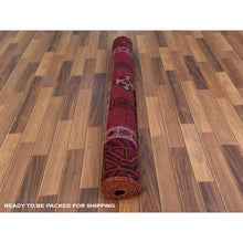 Load image into Gallery viewer, 4&#39;9&quot;x10&#39;5&quot; Distressed Hand Knotted Red Persian Qashqai Worn Down Vintage Bohemian Natural Wool Clean Runner Oriental Rug FWR347184