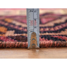 Load image into Gallery viewer, 4&#39;9&quot;x10&#39;5&quot; Distressed Hand Knotted Red Persian Qashqai Worn Down Vintage Bohemian Natural Wool Clean Runner Oriental Rug FWR347184