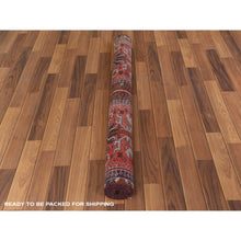 Load image into Gallery viewer, 4&#39;6&quot;x7&#39;2&quot; Red Distressed Hand Knotted Persian Qashqai Vintage Worn Down Bohemian Clean Organic Wool Oriental Rug FWR347196