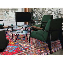 Load image into Gallery viewer, 6&#39;2&quot;x8&#39;3&quot; Colorful, Afghan Ersari with Turkish Knot, Caucasian Design Revival, Ancient Bird Figurines, Vegetable Dyes, Densely Woven, Hand Knotted, Soft Wool, Oriental Rug FWR3468
