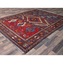 Load image into Gallery viewer, 6&#39;2&quot;x8&#39;3&quot; Colorful, Afghan Ersari with Turkish Knot, Caucasian Design Revival, Ancient Bird Figurines, Vegetable Dyes, Densely Woven, Hand Knotted, Soft Wool, Oriental Rug FWR3468