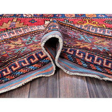 Load image into Gallery viewer, 6&#39;2&quot;x8&#39;3&quot; Colorful, Afghan Ersari With Turkish Knot, Caucasian Design Revival, Ancient Bird Figurines, Vegetable Dyes, Densely Woven, Hand Knotted, Soft Wool, Oriental Rug FWR3468