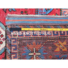 Load image into Gallery viewer, 6&#39;2&quot;x8&#39;5&quot; Cerulean Blue, Overdyed Kazak with Star Medallion Design, Hand Knotted, 100% Wool, Oriental Rug FWR122670