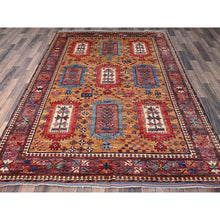 Load image into Gallery viewer, 6&#39;x8&#39;6&quot; Tawny Brown, Afghan Ersari With Turkish Knot, Caucasian Design Revival, Ancient Bird Figurines, Vegetable Dyes, Hand Knotted, 100% Wool, Oriental Rug FWR3474