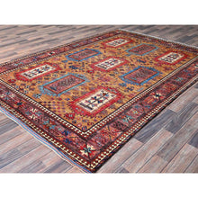 Load image into Gallery viewer, 6&#39;x8&#39;6&quot; Tawny Brown, Afghan Ersari With Turkish Knot, Caucasian Design Revival, Ancient Bird Figurines, Vegetable Dyes, Hand Knotted, 100% Wool, Oriental Rug FWR3474